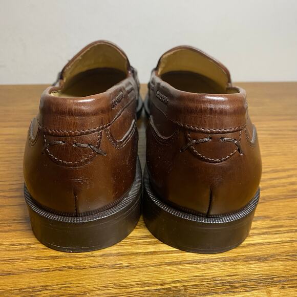 Johnston & Murphy Mens 9N Brown Leather Tassel Loafers Made in Italy Preppy